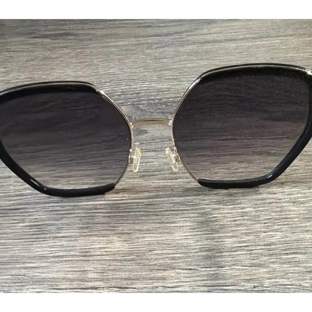 Nanette Lepore NN382 Geometric Sunglasses Black Gold Gradient UV400 Chic